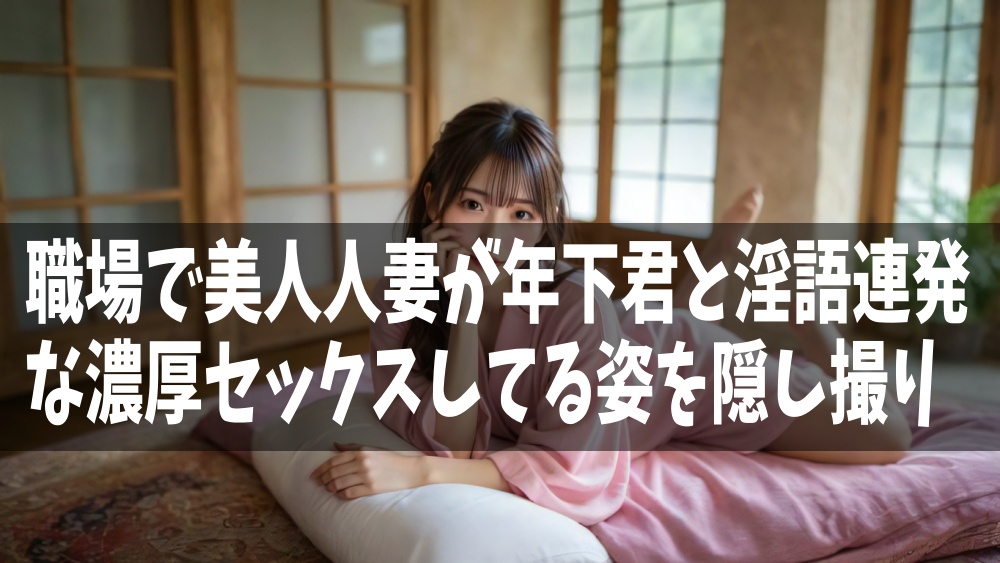 職場で美人人妻が年下君と淫語連発な濃厚セックスしてる姿を隠し撮り